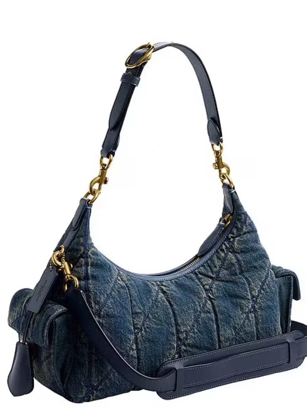 Juliet Soft Quilted Loved Denim Pocket Bag 30